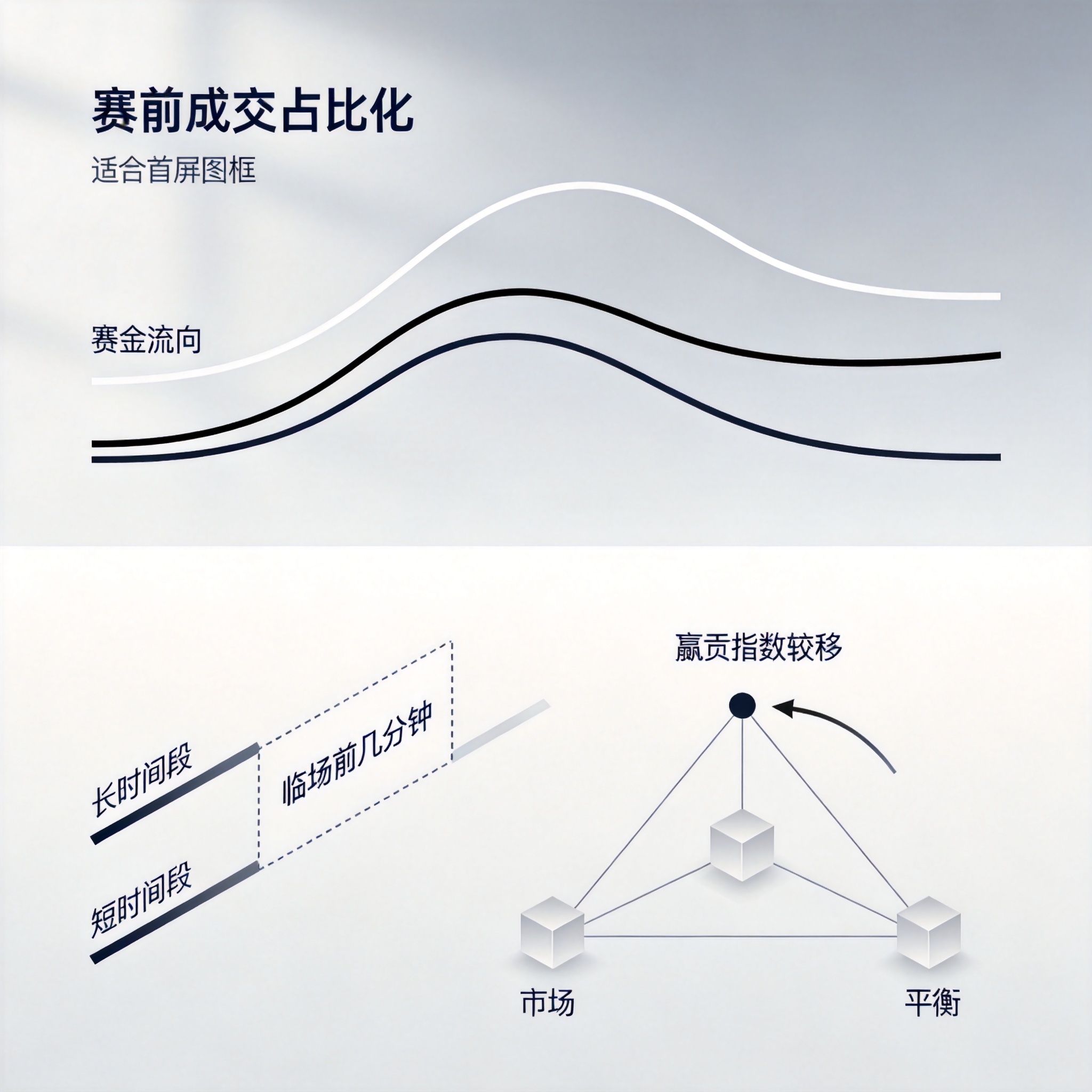 资金流向曲线示意图，展示成交占比在赛前的变化过程